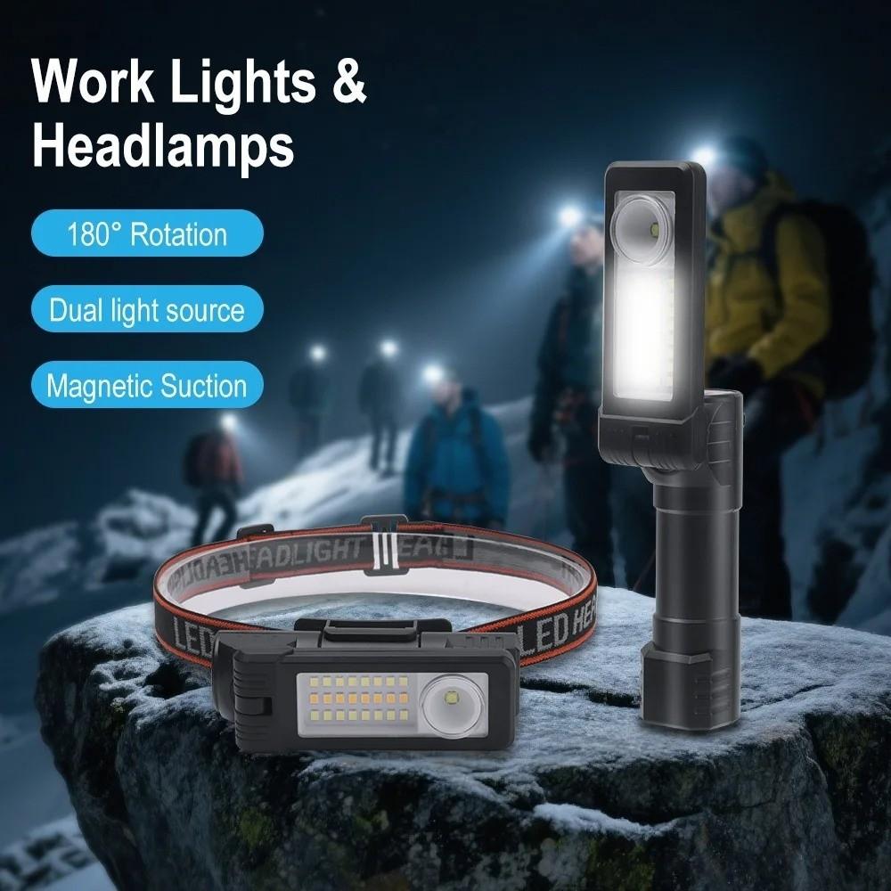 Rechargeable 1200mAh Folding Flashlight 600LM Camping Light Portable Lamps  Outdoor Camping