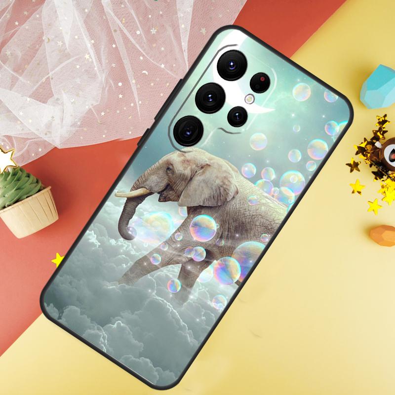 Elephants Colored Phone Case For Samsung Galaxy S25 S26 Ultra S21 S20 S22 S23 Ultra S10 Plus S24 FE Cover Coque