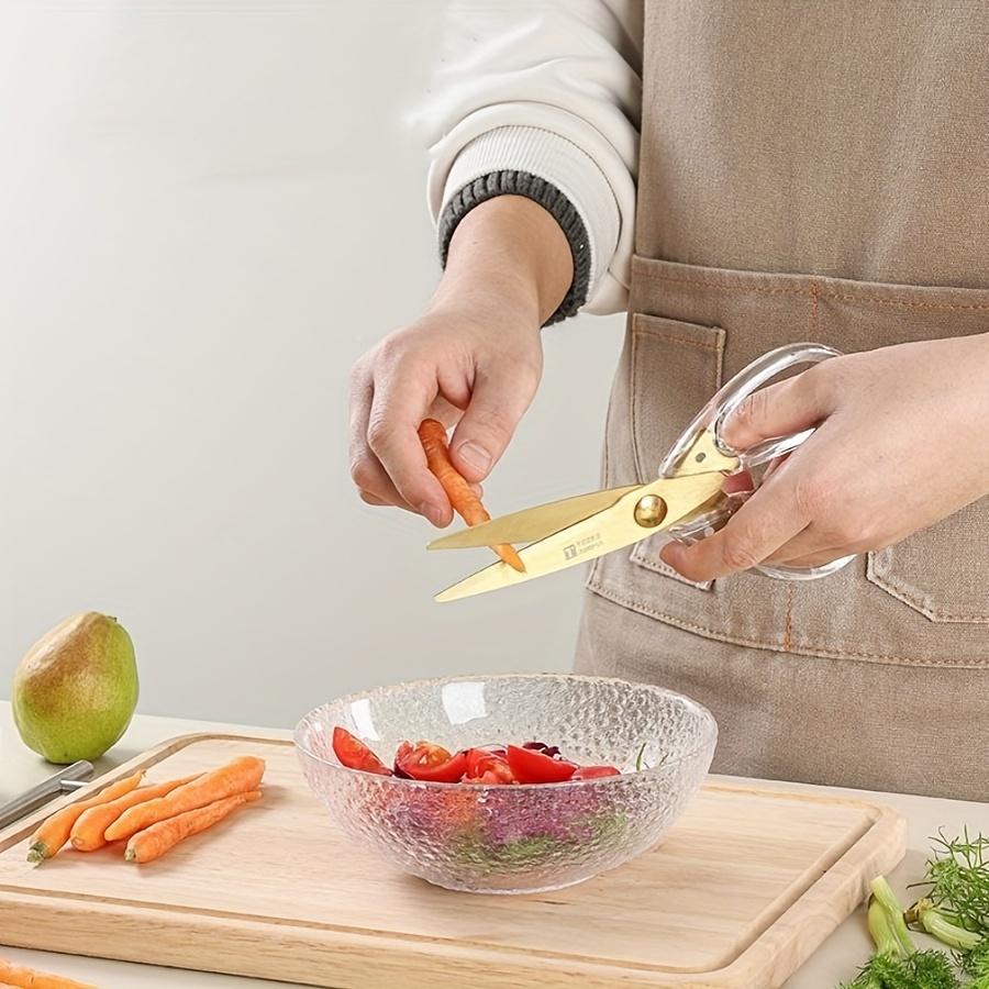 Многофункциональные кухонные ножницы - Прозрачная ручка, Прочные и стильные, Ножницы для овощей и мяса, Швейные ножницы, Кухонные бытовые для ежедневного использования