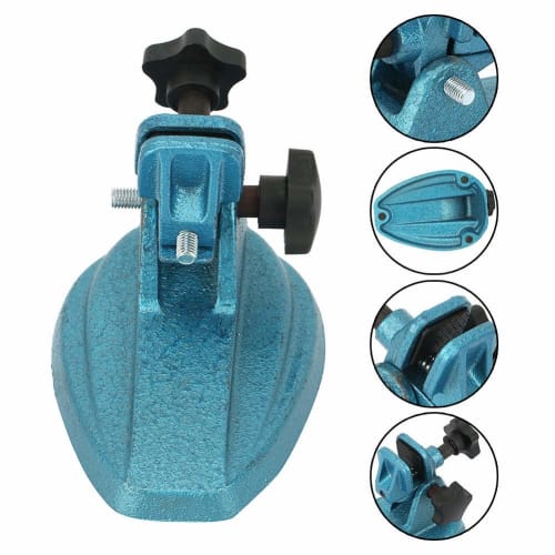 Qiilu Micrometer Base, Micrometer Fixing Base, Micrometer Stand, Cast Iron Material, R-Shaped, Easy To Use, Stable, for Precision Measurement of Devic