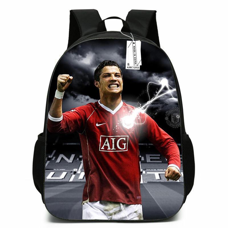 Cr7 Cartoon School Backpack Oxford Fabric Breathable Lightweight For Elementary Students Classroom