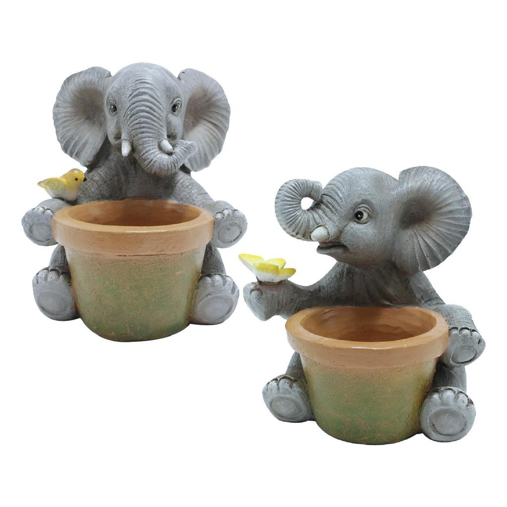 Elephant Planter Art Piece Collectible for Small Plants In Patio Or Garden