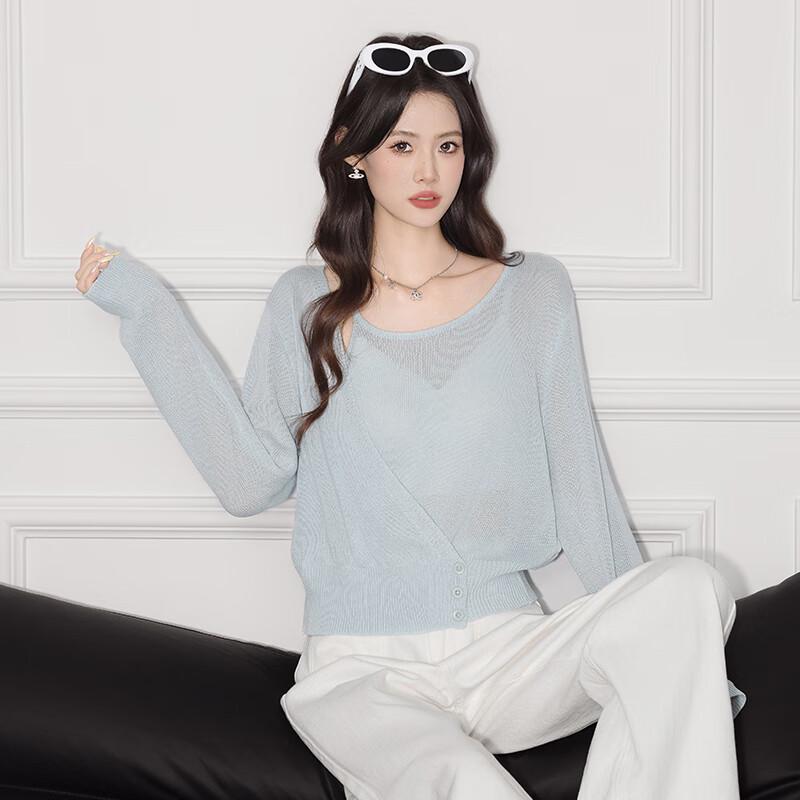 Women's Lyocell Linen Blend Long Sleeve Thin Knit Top