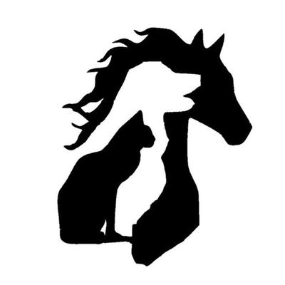 Niedlicher Aufkleber mit Pferd, Hund und Katze, für Laptop, LKW, Motorrad, Auto, Fenster, Stoßstange