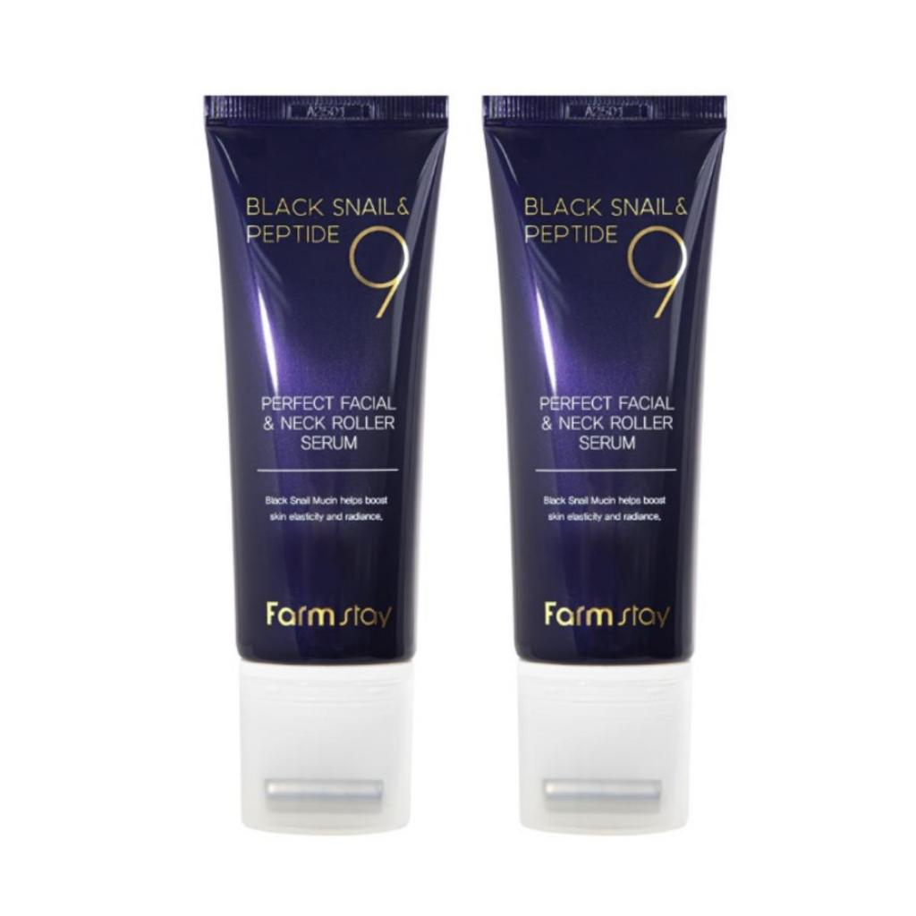 [Farmstay] Black Snail & Peptide 9 Perfect Facial & Neck Roller Serum 100ml