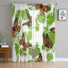 Perdele Transparente din Șifon cu Siluetă de Fluture Monstera pentru Decorarea Livingului, Dormitorului, Bucătăriei, Voaluri de Fereastră, Perdea Tulle