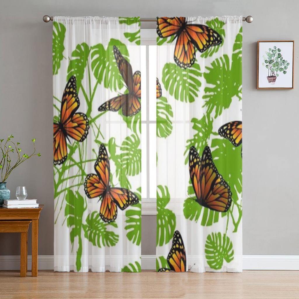 Youth Bedroom Sheer Curtains Modern Geometric Abstract Kitchen Study Curtains Living Room Holiday Decor Tulle Curtains