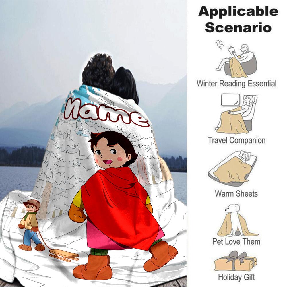 Customiz Name Personality Heidi Blanket Soft &Warm Sofa Office Bed Travel Lunch Break Blanket, Gift Suitable All Seasons