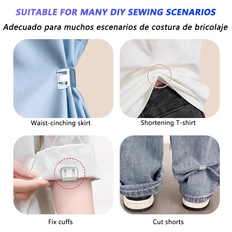 Invisible Leg Shorteners, Anti-Slip Pant Clips, Secure Tie Clips, Hidden Trouser Adjusters, Sewing Accessories (4-10 Pieces)