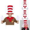 Dr Seuss Cat In The Hat Cosplay Costume With Velvet Hat For Stage Performances
