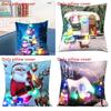 Led Vintage Cotton Linen Pillow Case With Color Changing Lights For Sofa And Couch Decor
