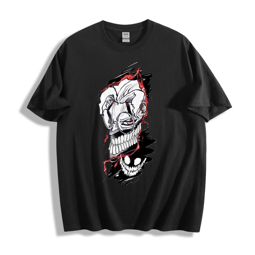 

Bold Skull Anime T-Shirt - Edgy Red Lightning Design Unisex Tee S