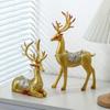 2pcs Modern Couple Deer Ornaments Minimalist Animal Sculpture Miniatures Figurine  Bedroom