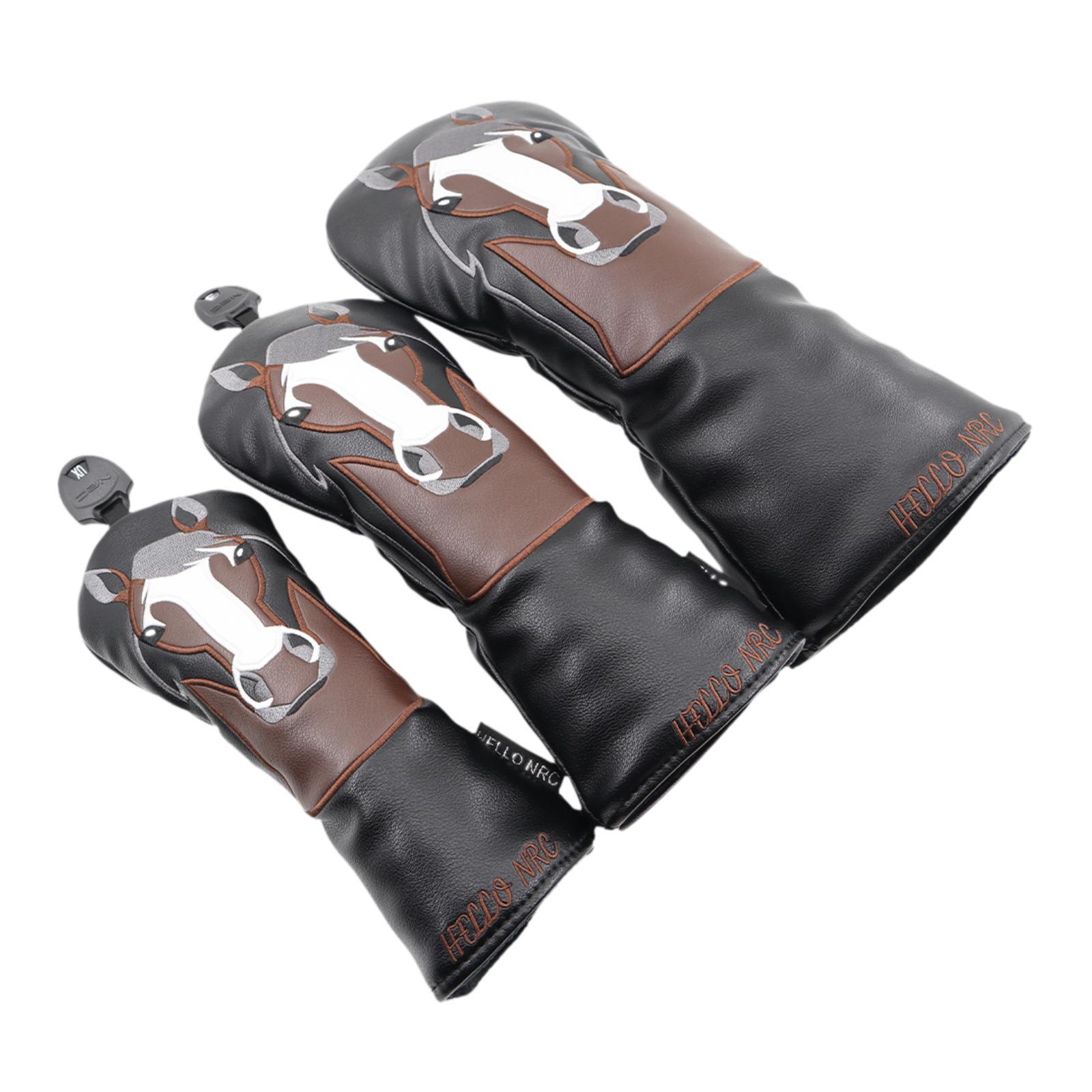 

3x Golf Wood Headcovers Protective Sleeve Wear Resistant Creative Golf Club Covers Golf Head Cover for Adults Golf Supplies