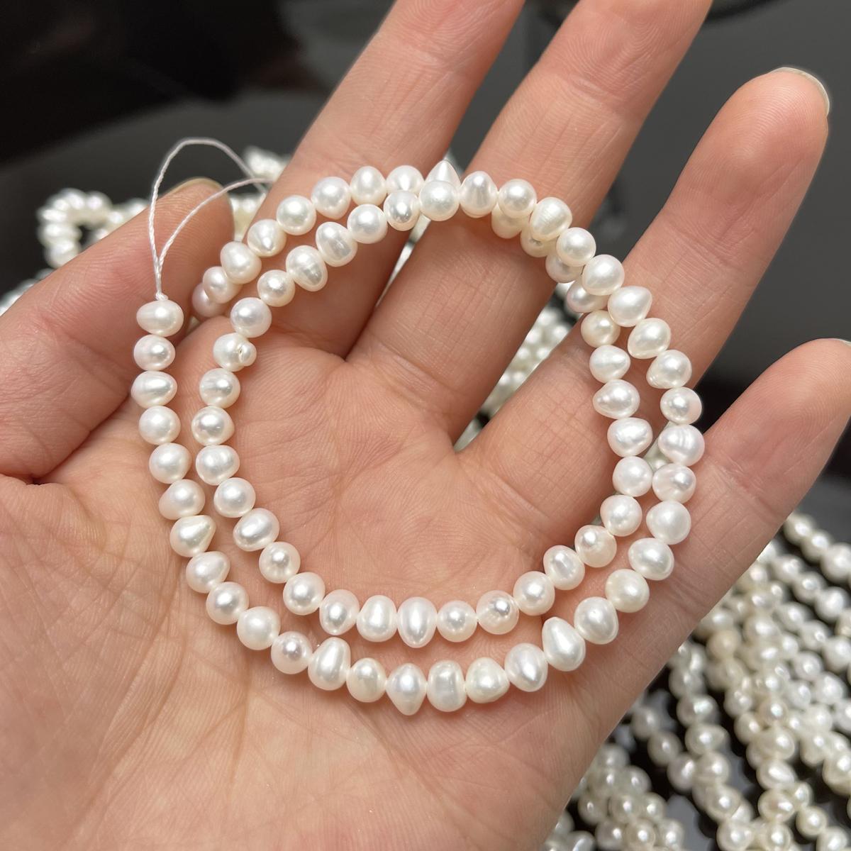 

1 нить, белые натуральные пресноводные жемчужные бусины, 4-5 мм, для DIY ожерелий, браслетов, изготовления украшений, 36 см 1String/4-5mm-36cm белый