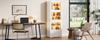 Vetrina 60*40*173cm con Porta in Acrilico, Finitura Lucida, Illuminazione LED, 3 Ripiani in Vetro, Bianco