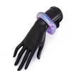 Irregular Geometric Colorful Resin Bangles Transparent Chunky Bangles New Laser Bracelets  Party