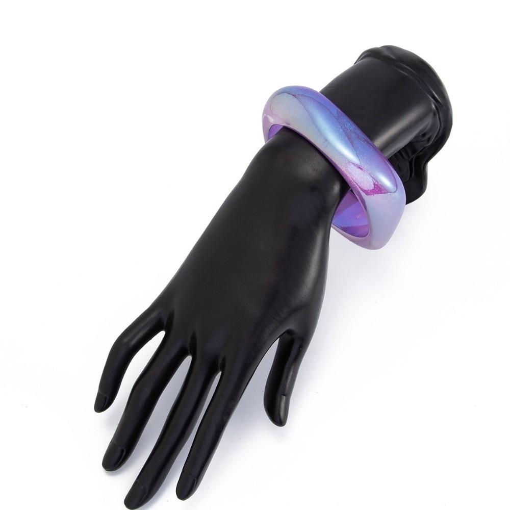 Irregular Geometric Colorful Resin Bangles Transparent Chunky Bangles New Laser Bracelets  Party