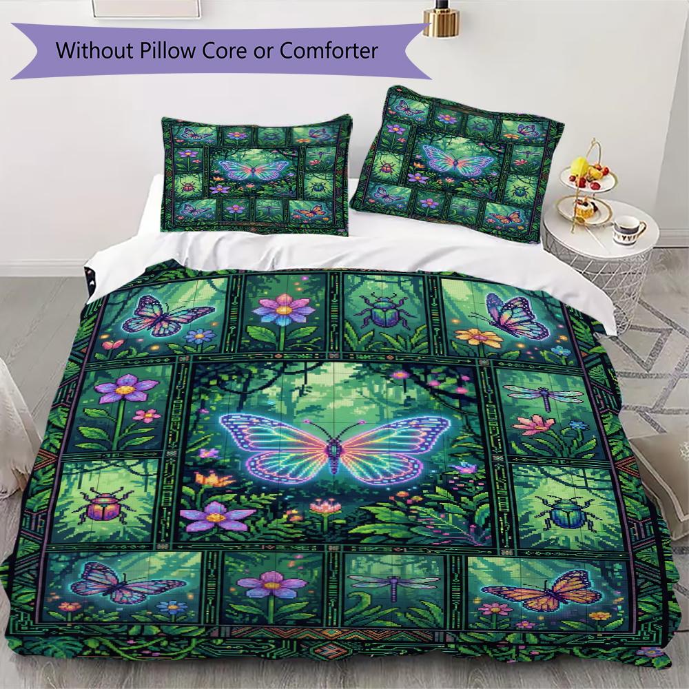 

Butterfly Decoration Pattern Bedding uilt Set uilt Cover Pillowcase Home Decoration Birthday Gift (1 * duvet cover + 2 * pillowcase without core)21 135x200cm