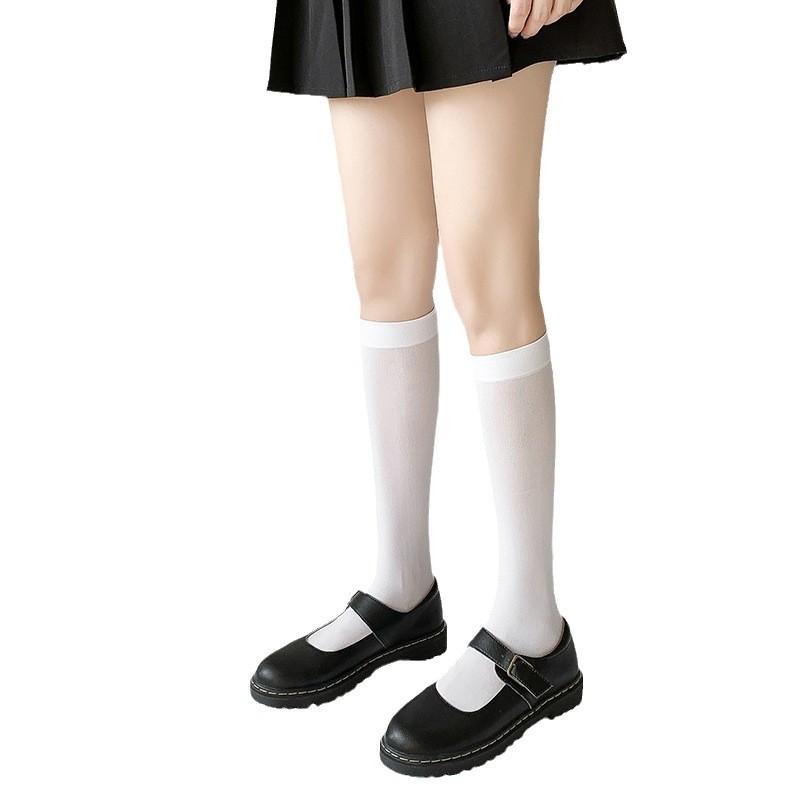 Zomer Fluwelen Over de Knie Sokken Kinderen Middelhoge Sokken Japanse Kousen Student Streepjes Hoge Sokken Cs Uniform Sokken