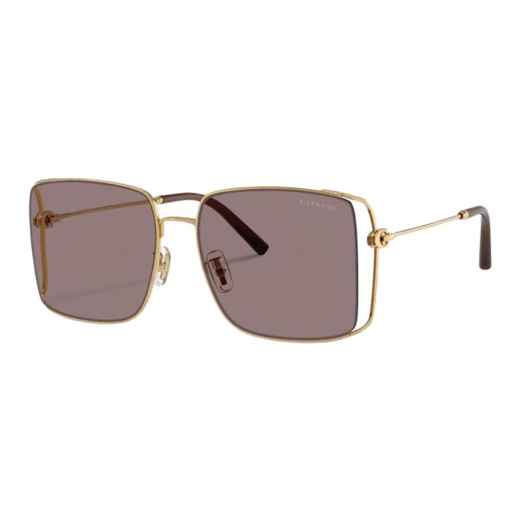 Coach Oversized Design Metal Square Sunglasses Unisex sunglasses Gold CAA35-MAU F,Gold