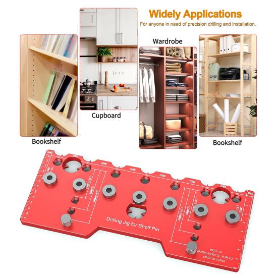 Cabinet Adjustable Shelf Jig Drill Guide Rustproof Corrosion Resistant High Accuracy Cabinet