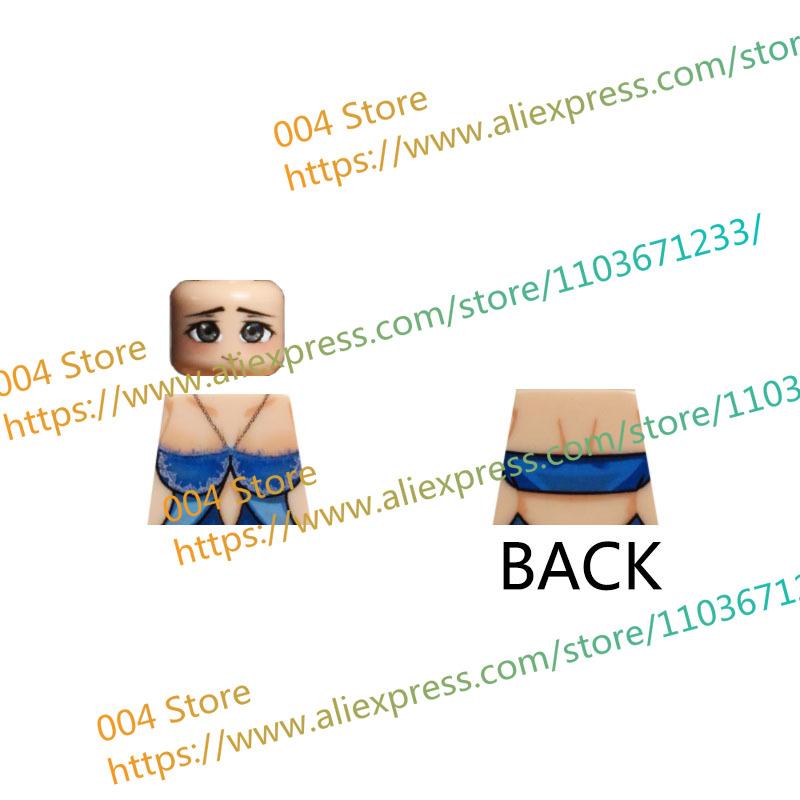 18+ Adult Building Block MOC Anime Action Figure Sexy Model Date Cartoon Swimwear Girl Hair Kit Ornament Toy Gift Collection F31