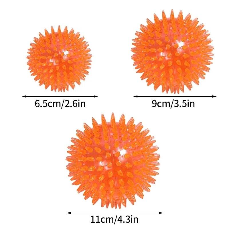 Hundebälle 11,4 Cm Mit Quietschfunktion – Stachelig, Für Mittelgroße & Große Hunde, Robustes Kauspielzeug