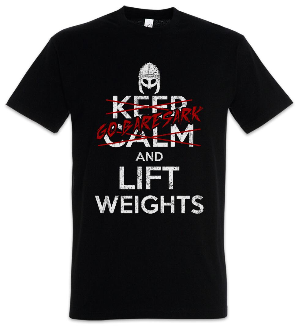 Go Baresark And Lift Weights T-Shirt Viking Vikings Valhall Sports Weightlifting L