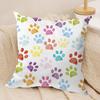Paw Pattren Cushion Cover Soft Plush Fabric DoubleSided Printed Sofa Cushion Cover for All Seasons Home Decor Gift