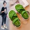 Girls Summer Flat Sandals Princess Shoes Versatile Stylish Beach Shoes Wading Shoes