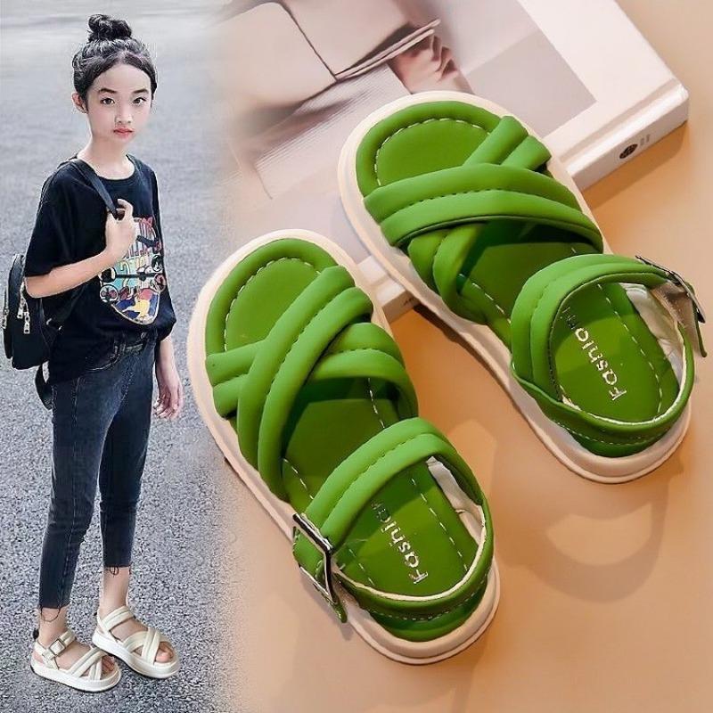 Girls Summer Flat Sandals Princess Shoes Versatile Stylish Beach Shoes Wading Shoes