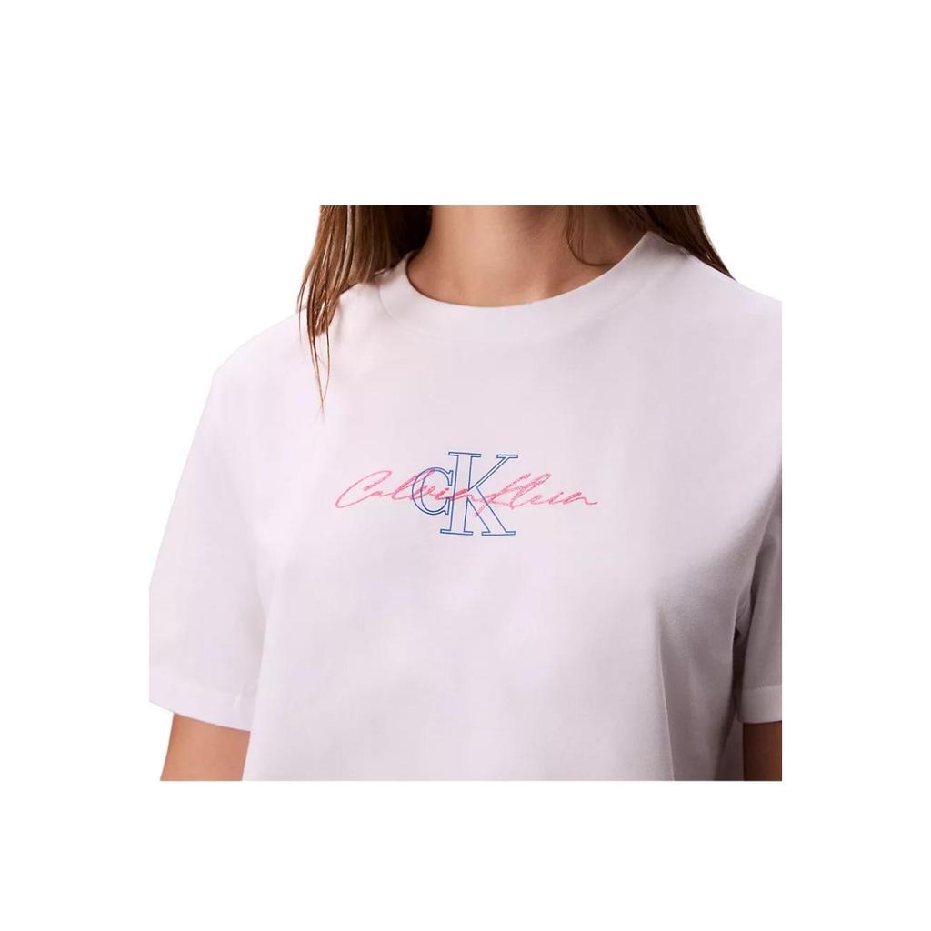 Calvin Klein Casual Soft Breathable Round Neck Skin-Friendly Short Sleeve T-Shirt Women Tops 47C840G-YAA