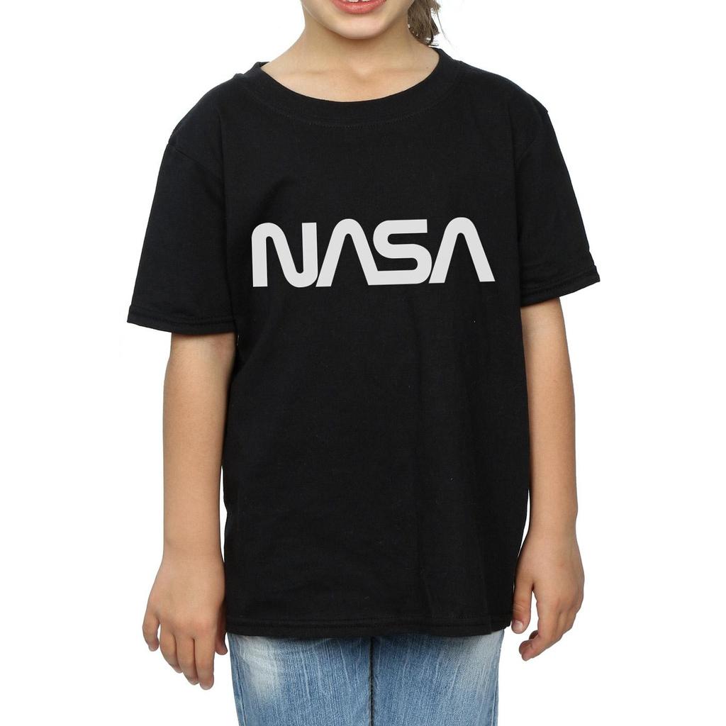 NASA Girls Modern Logo Cotton T-Shirt