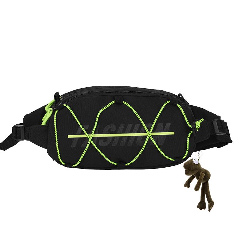 BALANG Nylon Fabric Outing Bag, Sling Bag Regular Men's Black/White BALANG-BLA-031