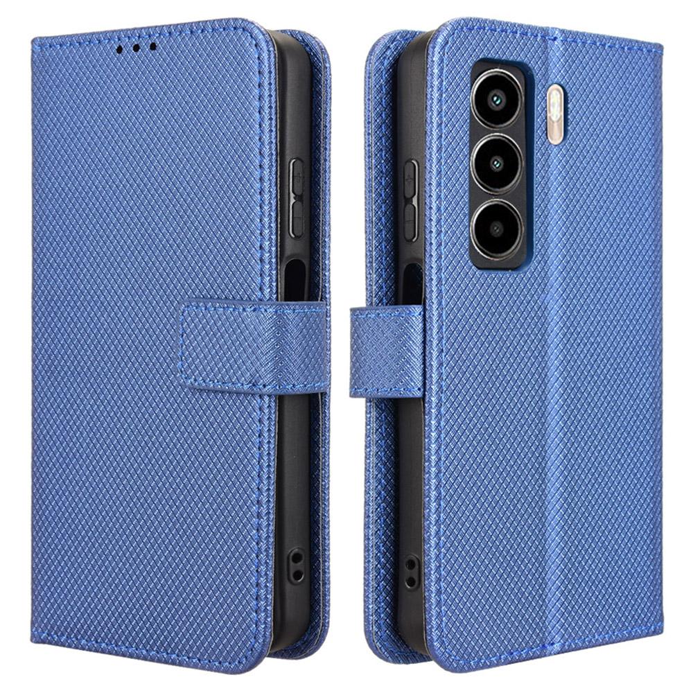 For itel Power 70 4G Case PU Leather Diamond Texture Wallet Phone Cover
