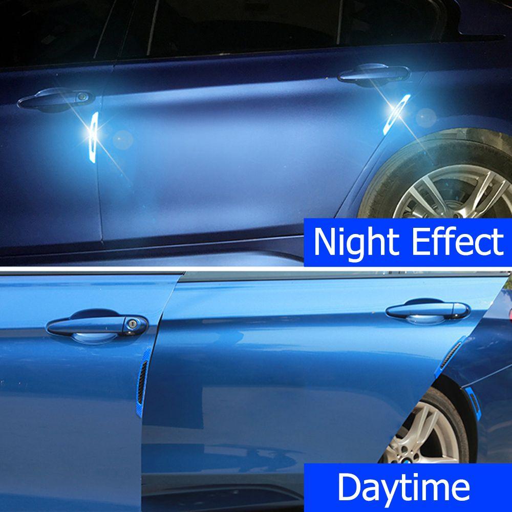 4Pcs New Alarm Protector Car Reflective Strips Anti-Collision Safety Warning Door Sticker