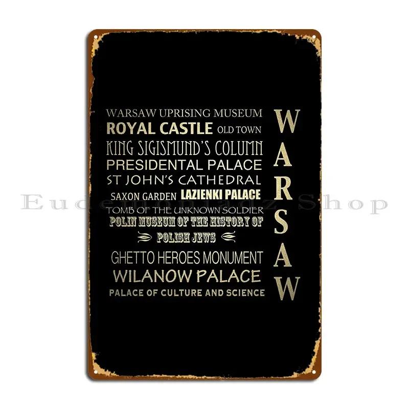 Warsaw Famous Landmarks Metal Sign Club Bar Living Room Home Personalized Club Tin Sign Poster 20x30cm(7.8x11.8inch)