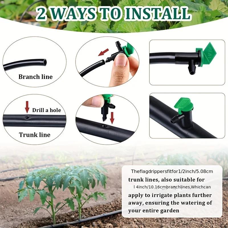 4GPH Drip Irrigation Emitter, Garden Flag Dripper for Trees & Shrubs, Watering System