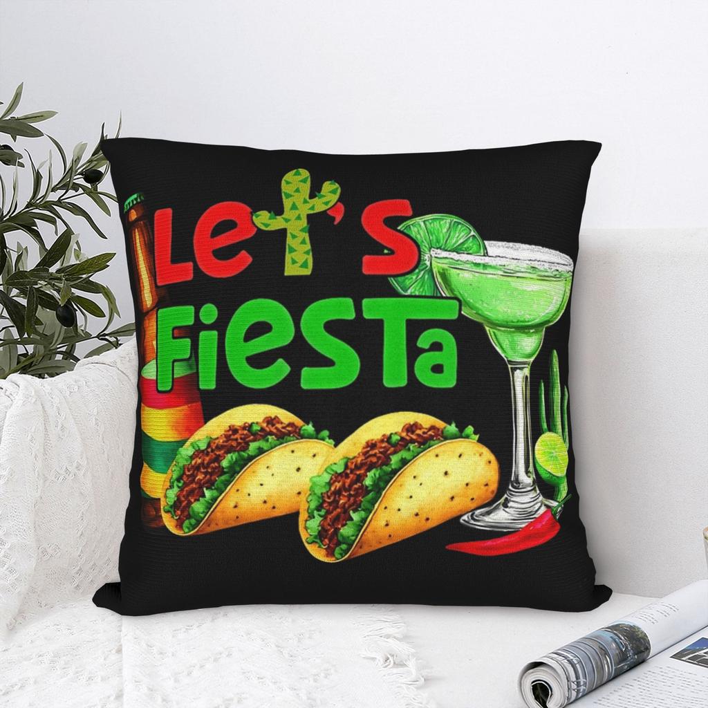 Decorative Pillowcase Let's Fiesta Cinco De Mayo  Stuff Home  Pillow Case Cover Square Multiple Sizes