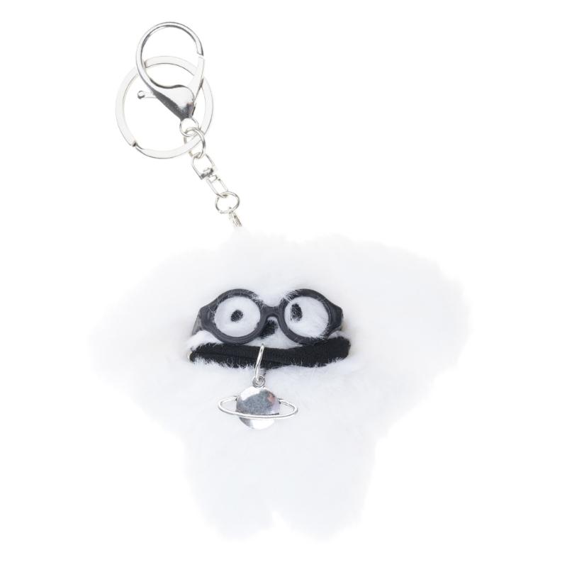 Lovely Fluff Stuffed Keychain Handmade Plush Dog Keyring Soft Cartoon Animal Backpack Pendant Versatile Bag  Accessory