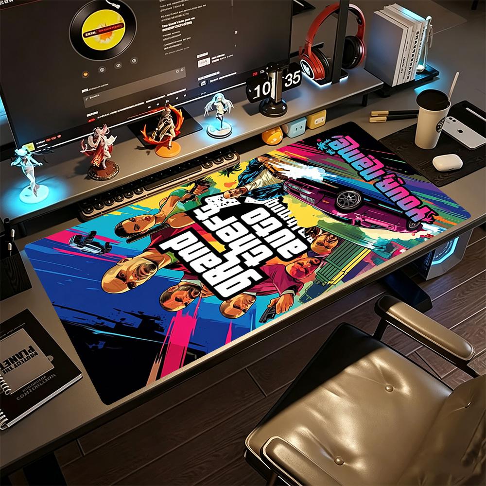 Gta Benutzerdefinierbares Text-Mauspad Büro-Mauspads Computer Schreibtisch Tastaturmatte Rutschfeste Gummiunterseite Computer Dekorationsartikel Bürogebrauch