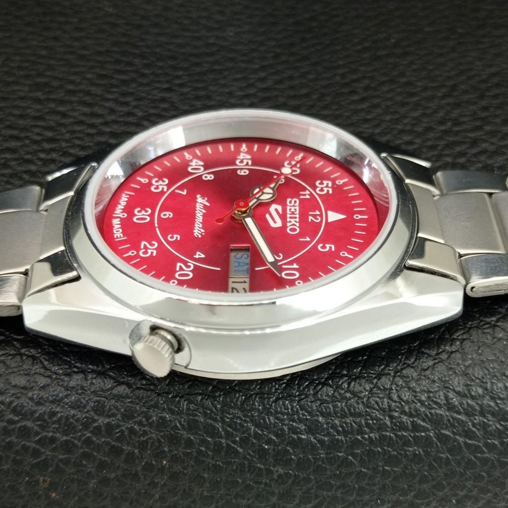 JAPAN VINTAGE REFURBISHED SEIKO 5 AUTOMATIC 7009A MENS RED DIAL WATCH a446202-1