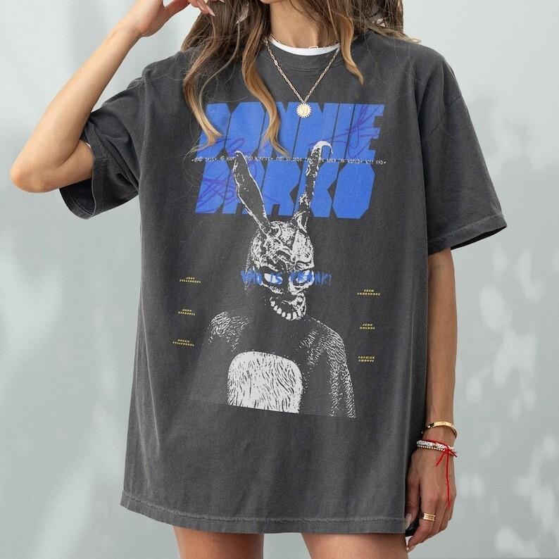 Vintage Donnie Movie T-Shirt Retro Darko Bunny Poster Tee Sci Fi Scary Movie Unisex T-Shirt XXXXL