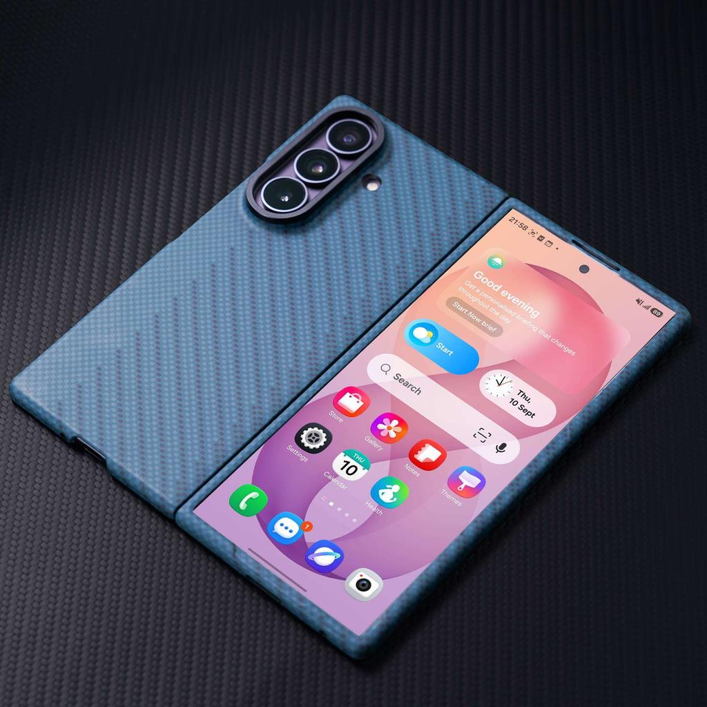 Carbon Fiber Case for Samsung Galaxy Z Fold 8 Ultra 7 MagSafe Wireless Charging with Tempered Film Screen Protection Shockproof Cover Phone Bumpers