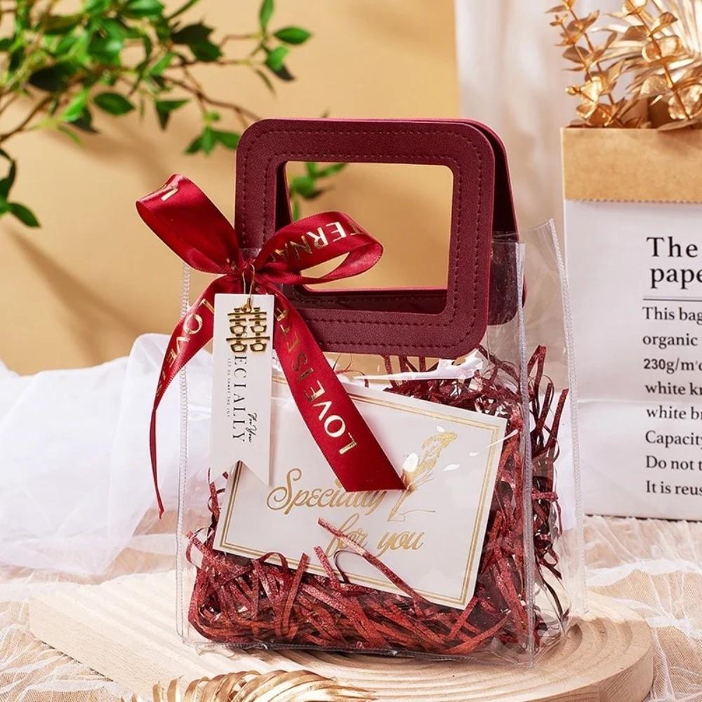 ПВХ Свадебные Вечеринки Подарочные Пакеты Прозрачная Косметичка Дорожная Сумка для Хранения Сумки для Покупок Свадьба S-Square