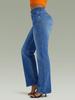 Women's High-Waisted Retro Straight-Leg Jeans - Slimming Loose Fit, Petite Floor-Length