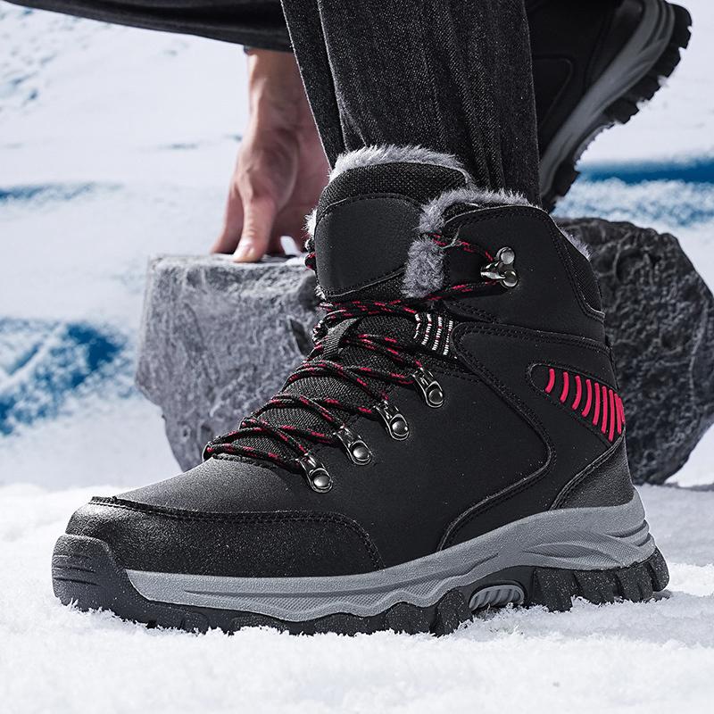 Winter Men's Boots Windproof Snow Boots Warm Plus Velvet Men's Cotton Shoes Non-slip Hiking Boots Comfortable Male Casual Shoes