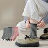 Spring and Autumn Cotton High-top Socks, Trendy and Versatile Mid-top Socks, Women's Striped Pile Socks