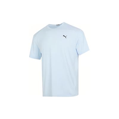 Solid Color Loose Fit Drop Shoulder Round Neck Pullover Short Sleeve T-Shirt Unisex Tops Light-Blue 682915-69